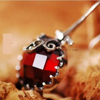 Handmade Thai 925 Silver Garnet Tribal Earrings Handmade Thai 925 Silver Garnet Tribal Earrings